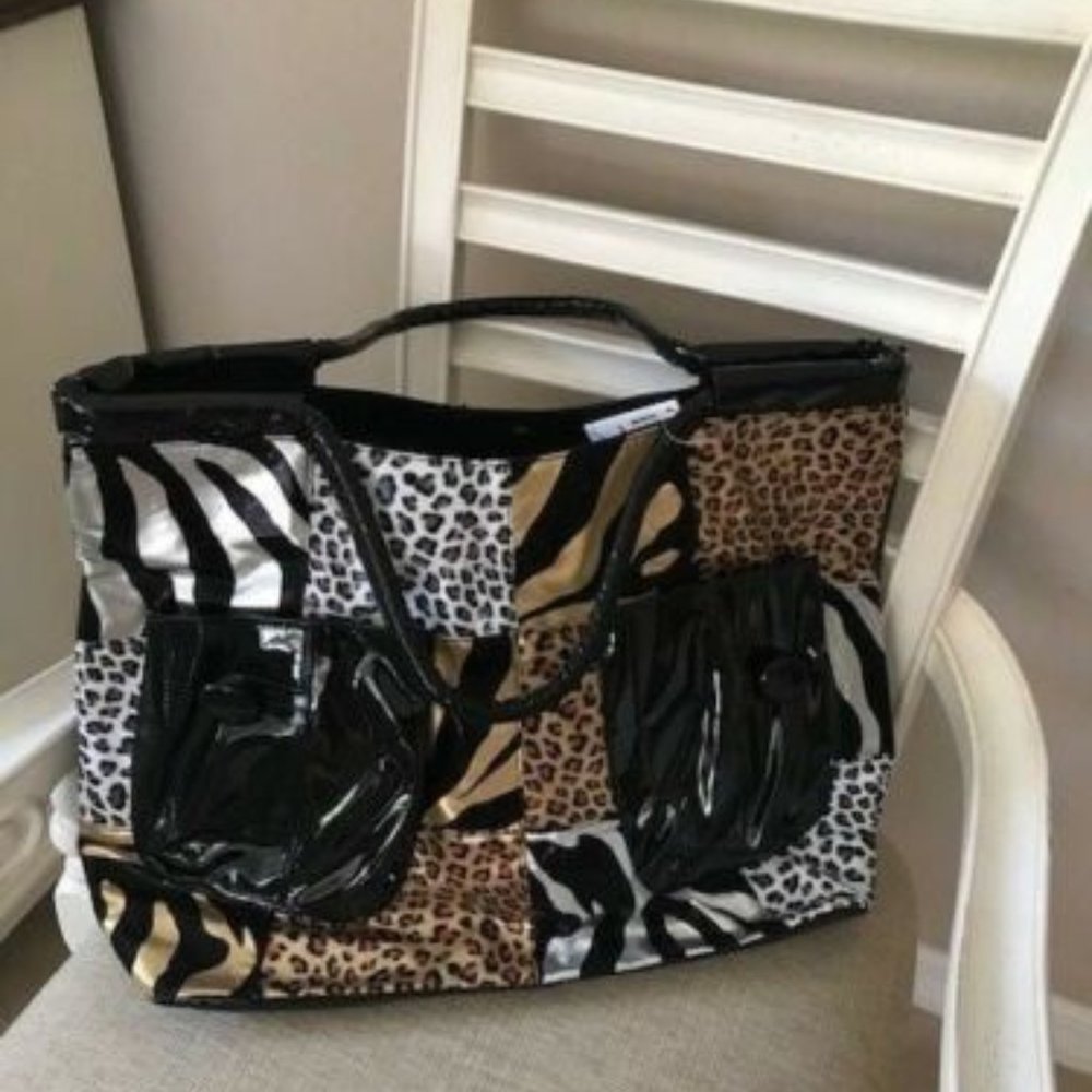 Animal Print Front Pocket Tote/Travel/Diaper Bag